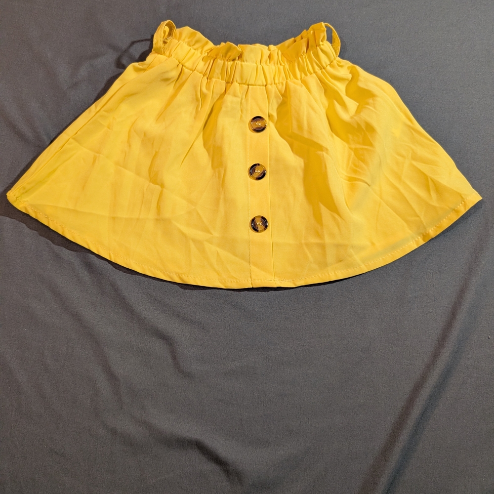 Yellow Button-Front Women's Skirt